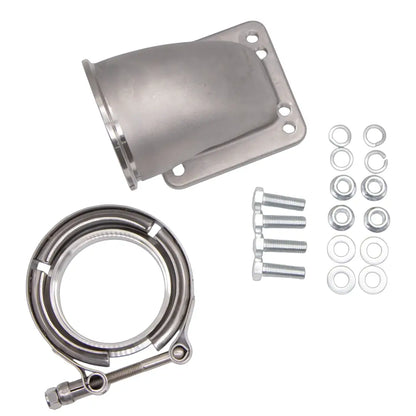 Granatelli 90° Turbo Adapter – 3.0" V-Band to T3/T4 Housing, Cast Threaded - 540209