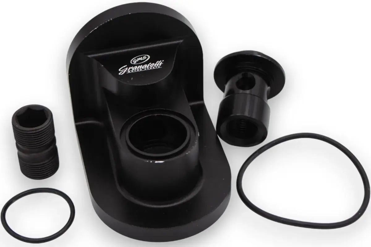 Granatelli Ford 5.0L 90° Black Billet Oil Filter Adapter – 796880