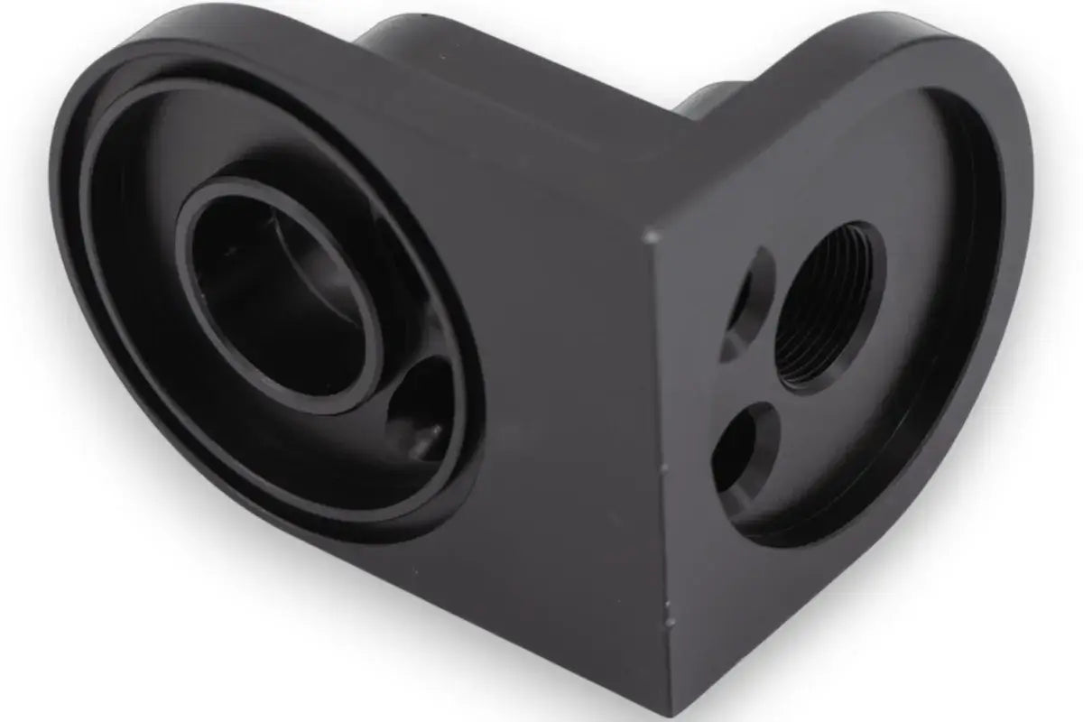 Granatelli Ford 5.0L 90° Black Billet Oil Filter Adapter – 796880