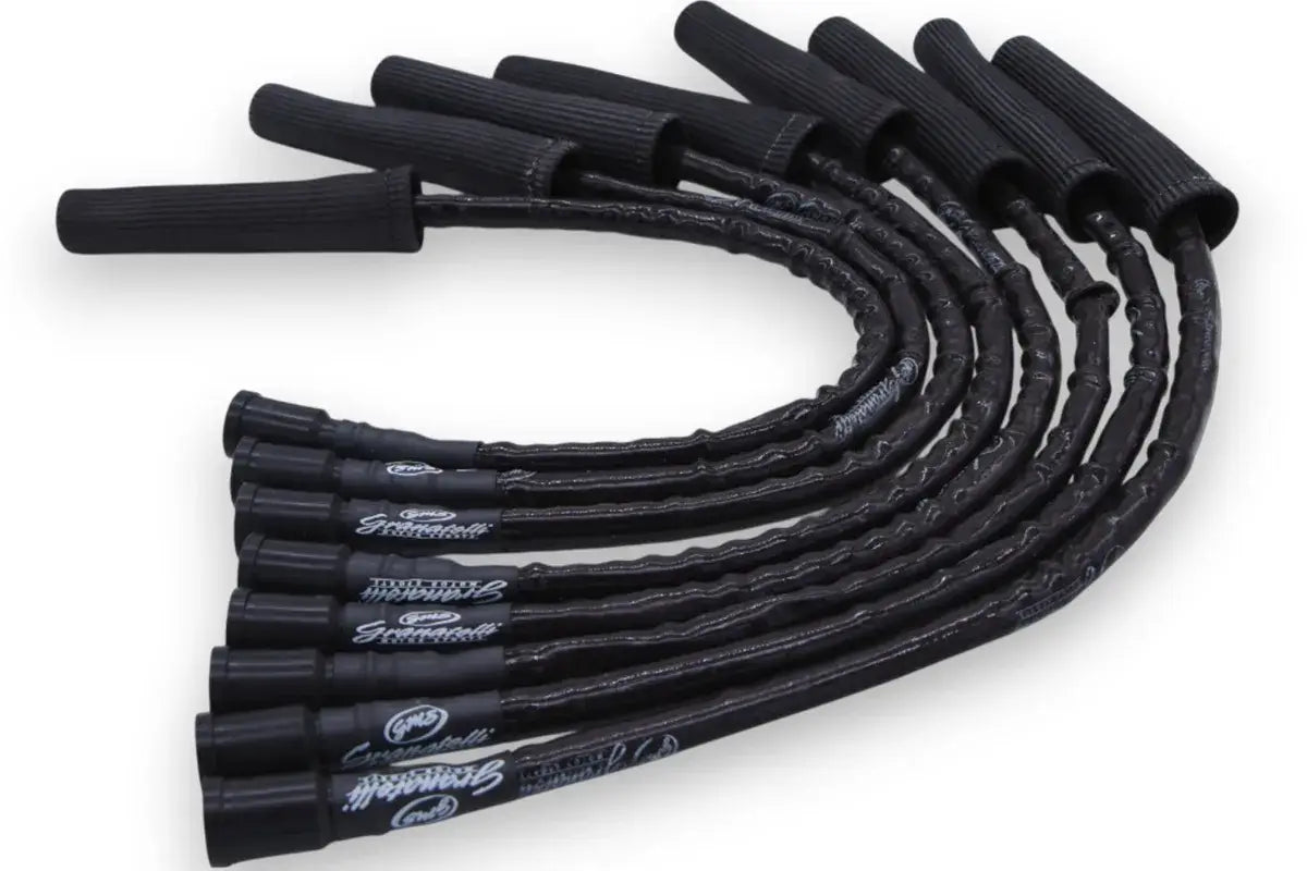 Granatelli 23" 2010–2014 Ford Raptor 6.2L 0-Ohm Black High-Temp Spark Plug Wires w/ Black Kevlar Boots – 28-2116HTBB