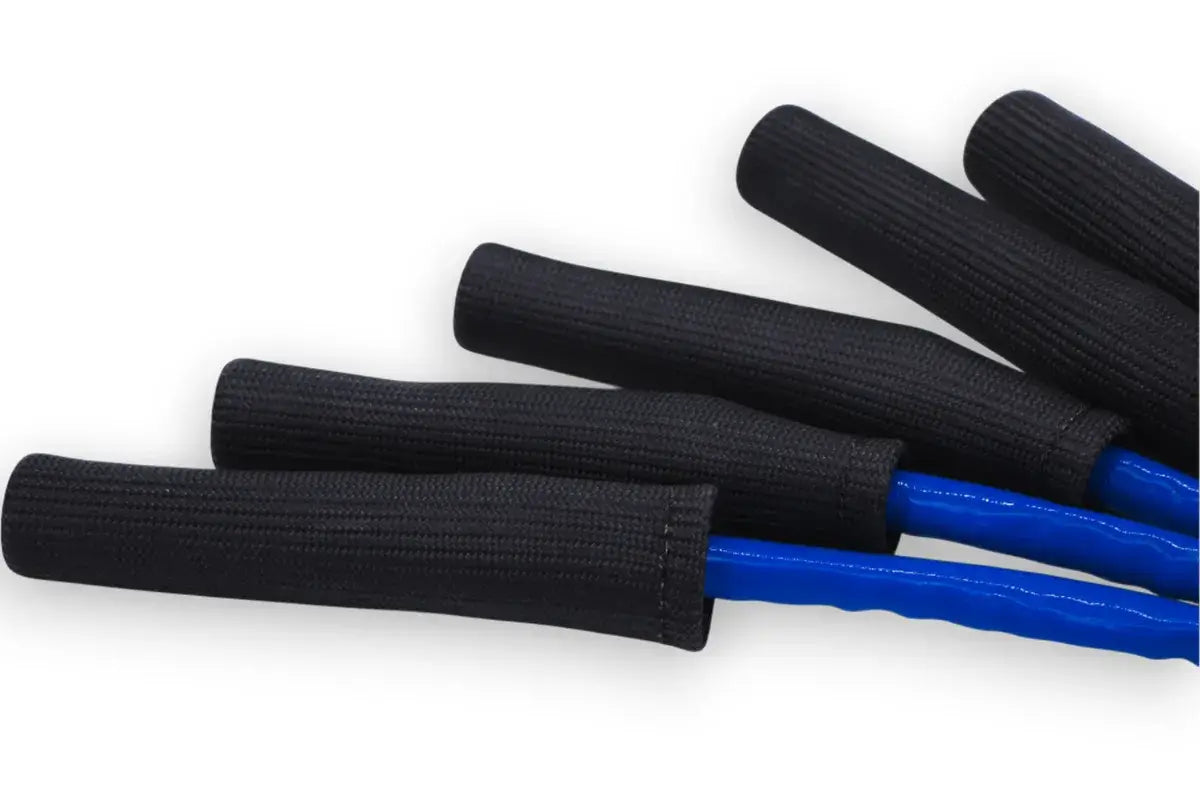 Granatelli 23" 2010–2014 Ford Raptor 6.2L 0-Ohm Blue High-Temp Spark Plug Wires w/ Black Kevlar Boots – 28-2116HTBLB