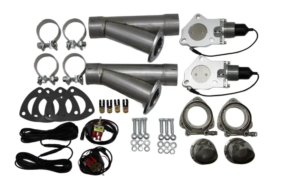 Granatelli 2.25-Inch Dual Round Electronic Mild Steel Slip-Fit Exhaust Cutout Kit – 303522D