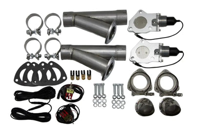 Granatelli 2.25-Inch Dual Round Electronic Mild Steel Slip-Fit Exhaust Cutout Kit – 303522D