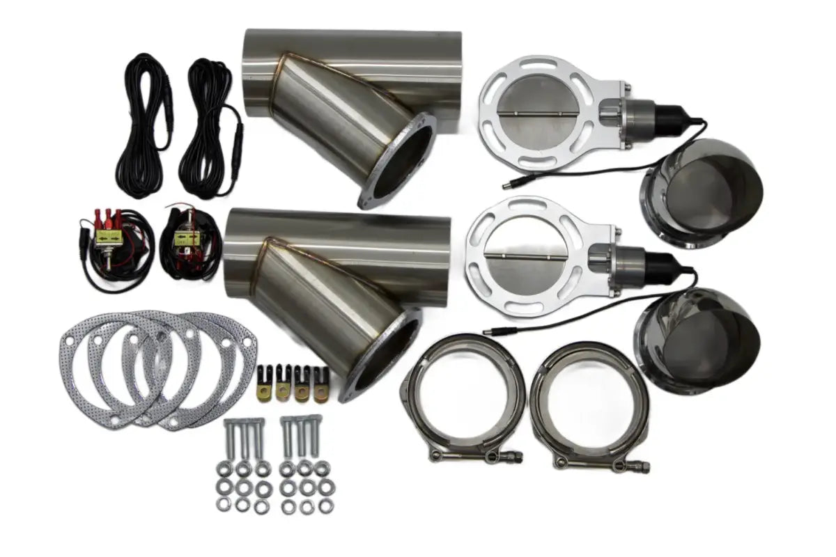 Granatelli 4-Inch Dual Round Electronic Stainless Steel Weld-In Exhaust Cutout Kit – 307540K