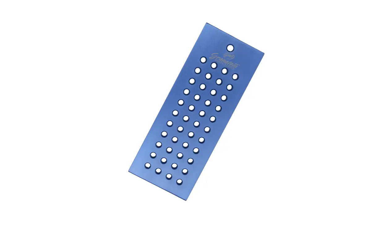 Granatelli Blue Anodized Billet Aluminum Carburetor Jet Holder – 1/4-28 Threaded Holes – 540111
