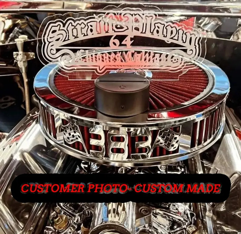 Granatelli Blingz Beauty Bandz 14-Inch x 3-Inch Polished Aluminum Air Cleaner Grill – Custom Design – 750000C