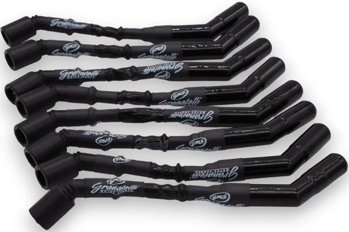 Granatelli 8" GM LS/LT 0-Ohm Black Spark Plug Wires w/ Ceramic Boots – 28-1811-CBB