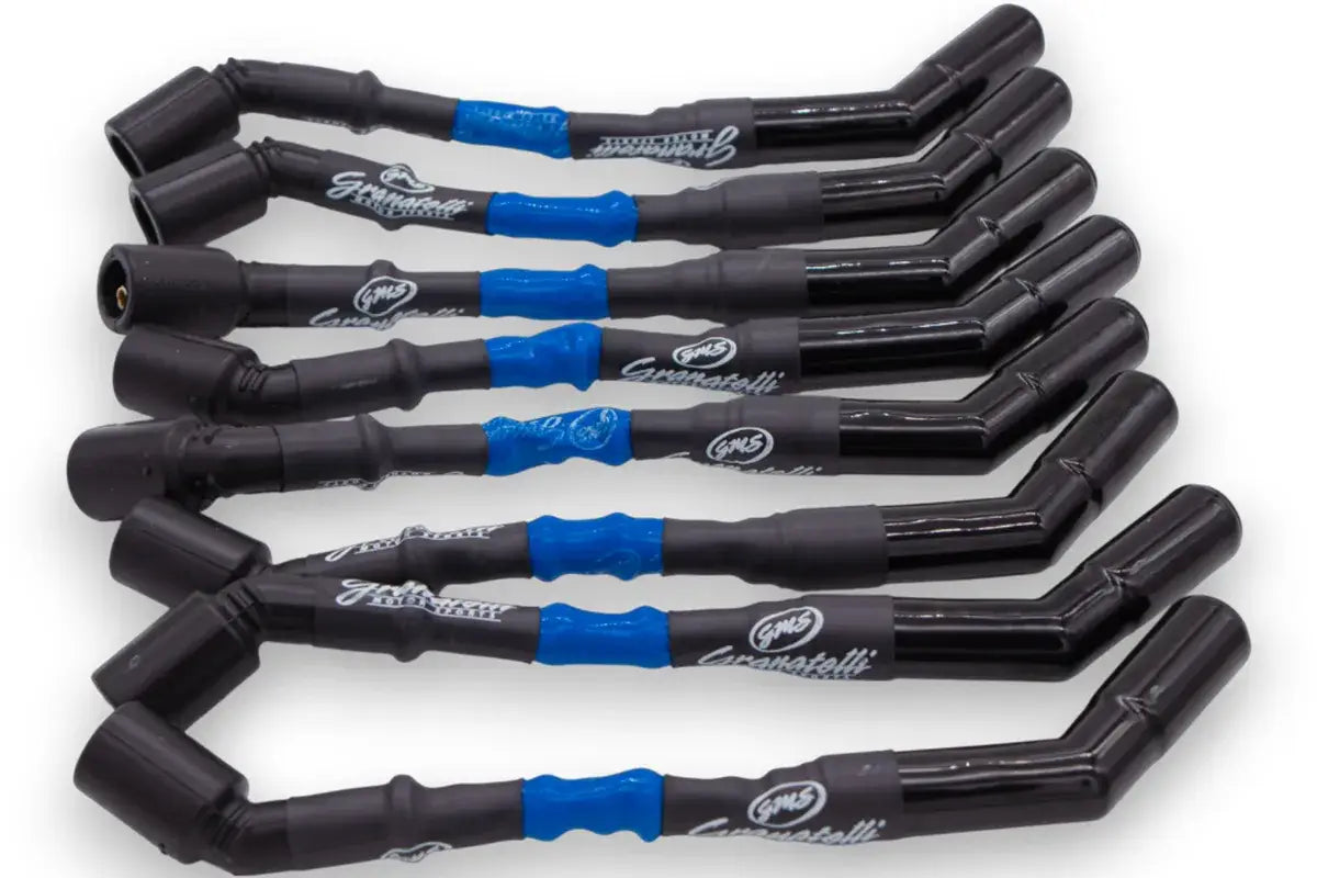 Granatelli 8" GM LS/LT 0-Ohm Blue Spark Plug Wires w/ Ceramic Boots – 28-1811-CBBL