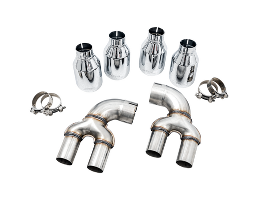 AWE Tuning OE-to-Quad Tip Conversion Kit for G20 M340i - Chrome Silver Tips 3810-42018