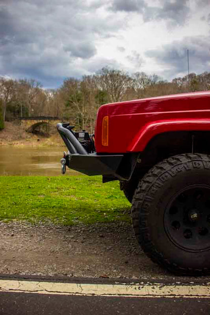 Fishbone Offroad Bullhead Front Winch Bumper with Grille Guard for 1984-2001 Jeep Cherokee FB22060