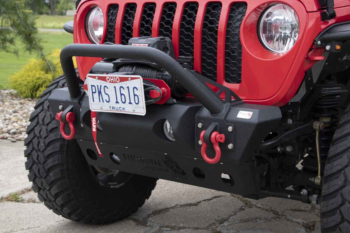 Fishbone Offroad Front Stubby Winch Bumper for 2018 & Up Jeep Wrangler/Gladiator FB22178