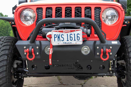 Fishbone Offroad Front Stubby Winch Bumper for 2018 & Up Jeep Wrangler/Gladiator FB22178
