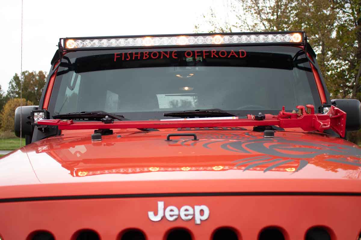 Fishbone Offroad Hi-Lift Jack Hood Mount for 2007 & Up Jeep Wrangler/Gladiator FB31317