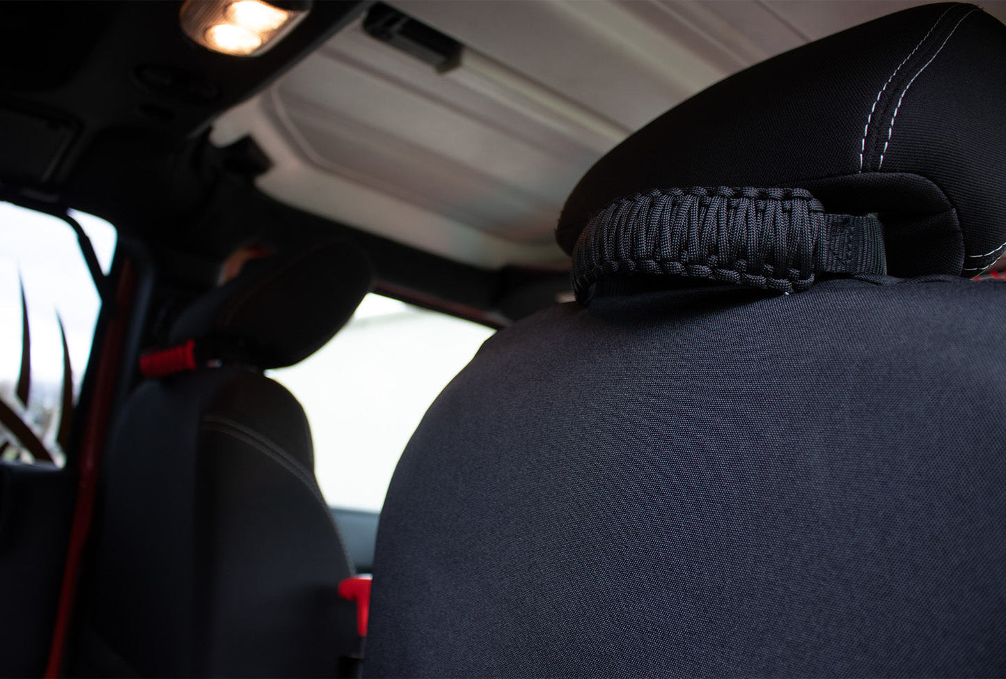 Fishbone Offroad Universal Black Paracord Grab Handles for Head Rest FB55281