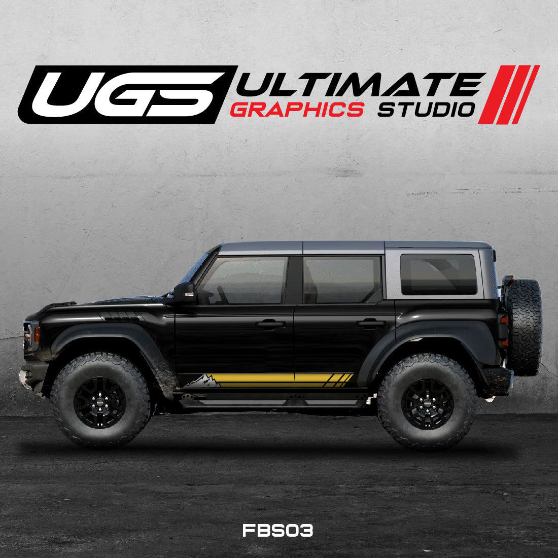 Ford Bronco Graphics 2 Color Mountain Graphics