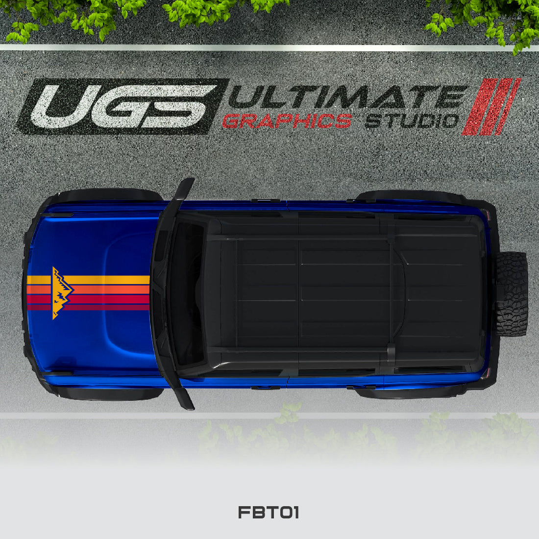 Ford Bronco Top Retro Mountain Stripe
