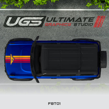 Ford Bronco Top Retro Mountain Stripe