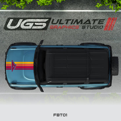 Ford Bronco Top Retro Mountain Stripe