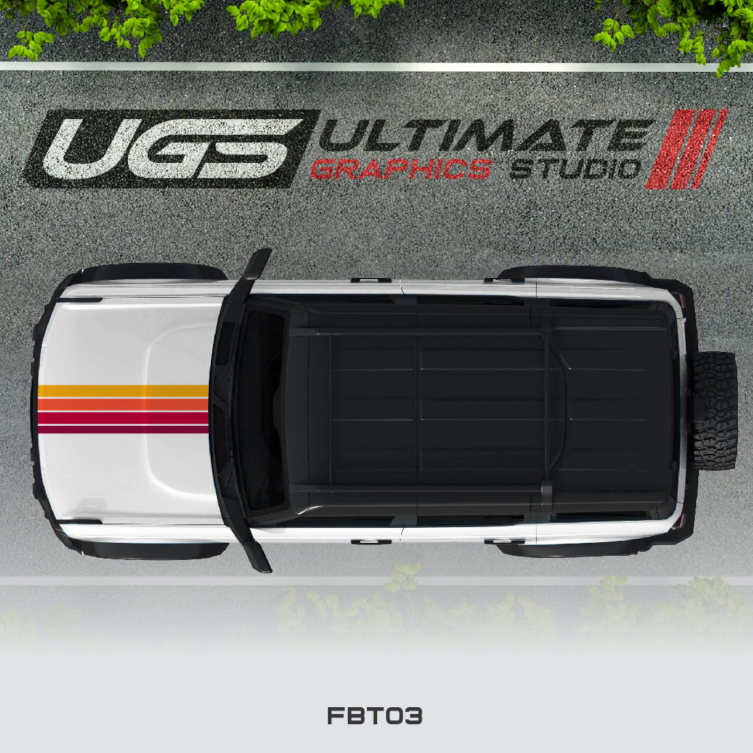 Ford Bronco Top Retro Stripe