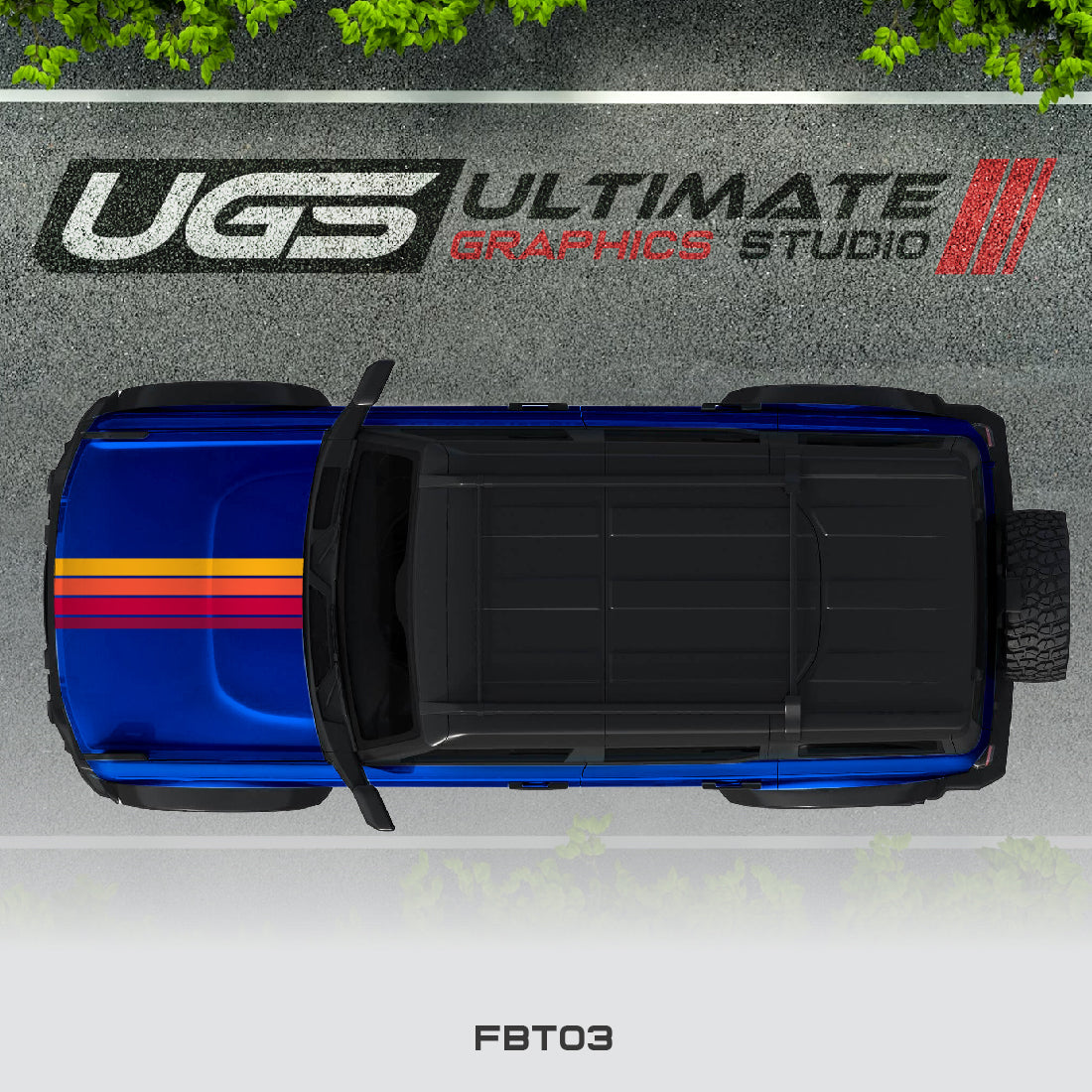 Ford Bronco Top Retro Stripe