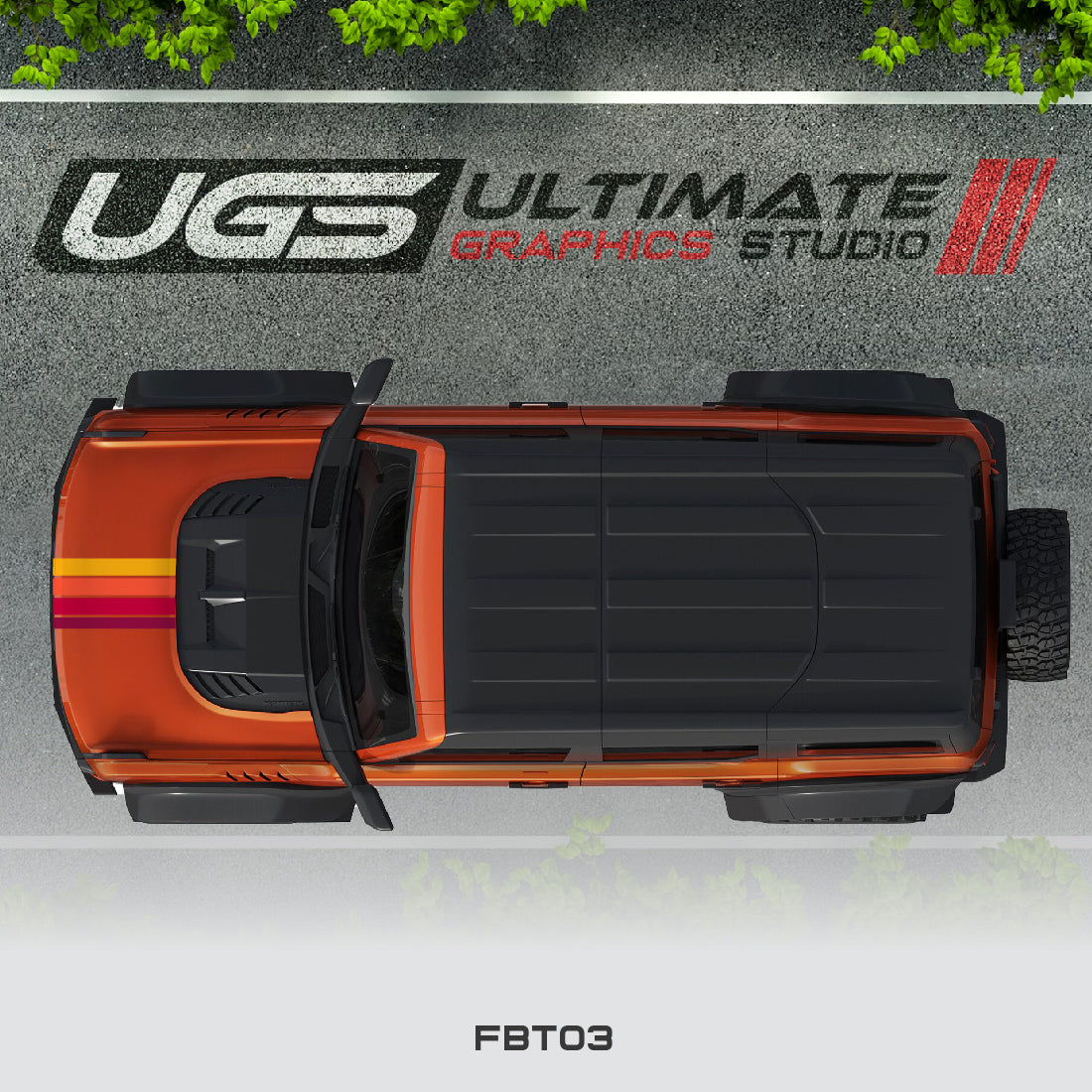 Ford Bronco Top Retro Stripe