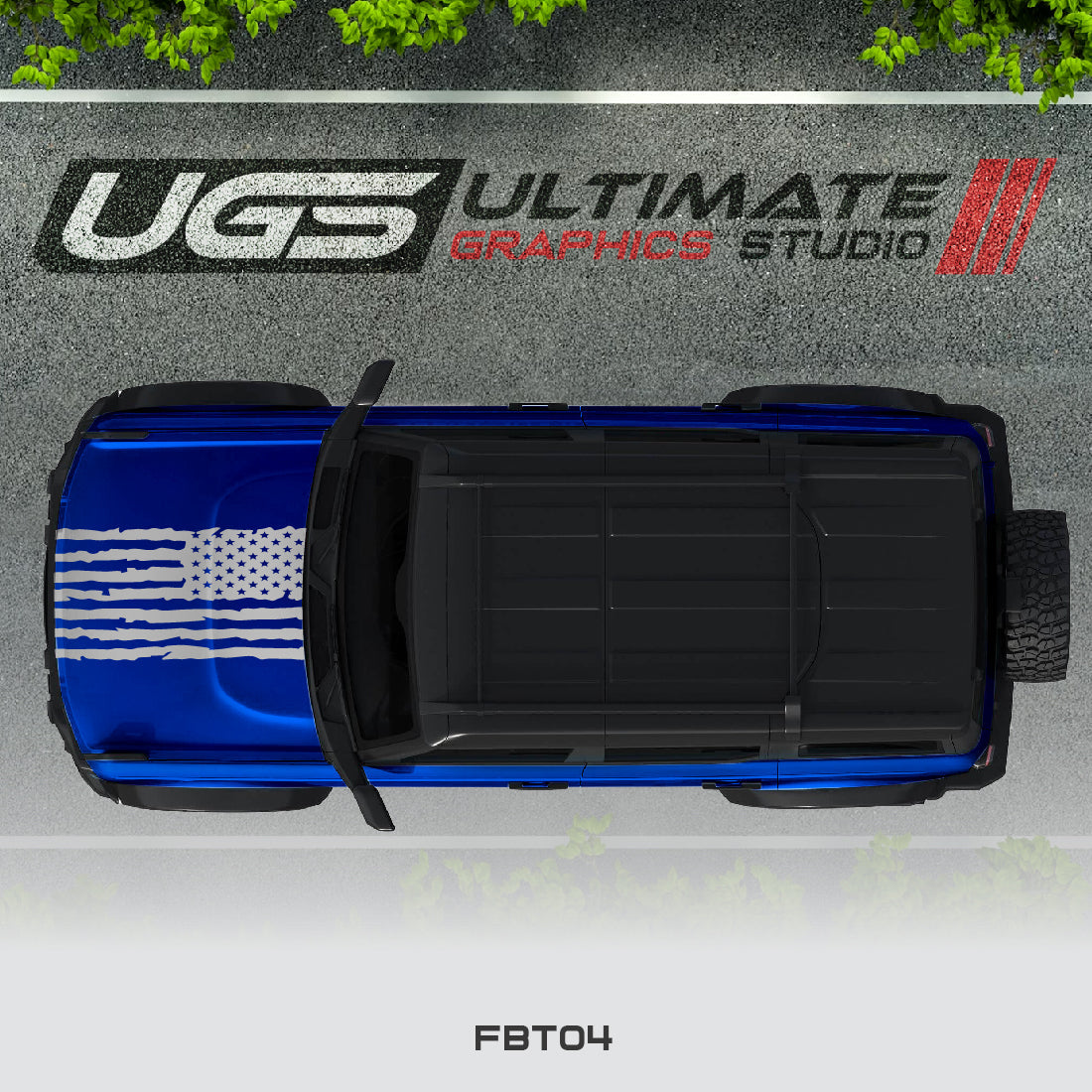 Ford Bronco Flag Hood 1 Color