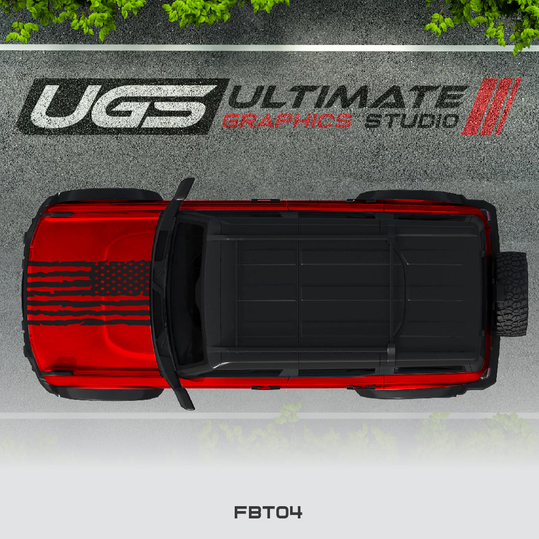 Ford Bronco Flag Hood 1 Color