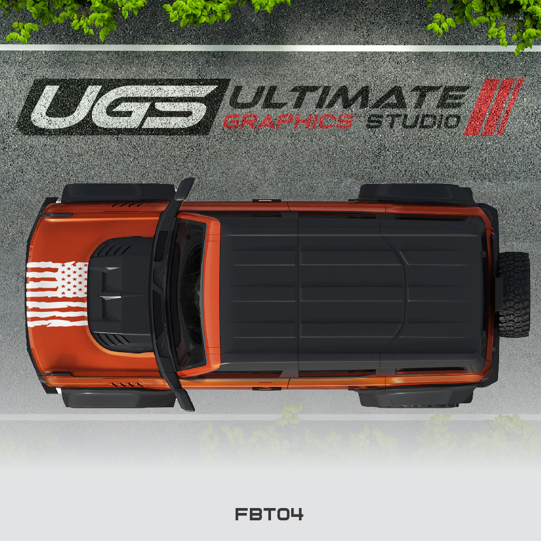 Ford Bronco Flag Hood 1 Color