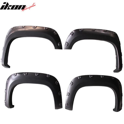 2007-2013 GMC Sierra 1500 6.7 8.2Ft Long Bed Black Fender Flare PP 4PC