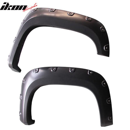 2007-2013 GMC Sierra 1500 6.7 8.2Ft Long Bed Black Fender Flare PP 4PC
