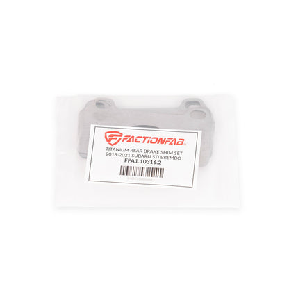 FactionFab Titanium Rear Brake Shim Set Subaru STI 2018-2021 Brembo