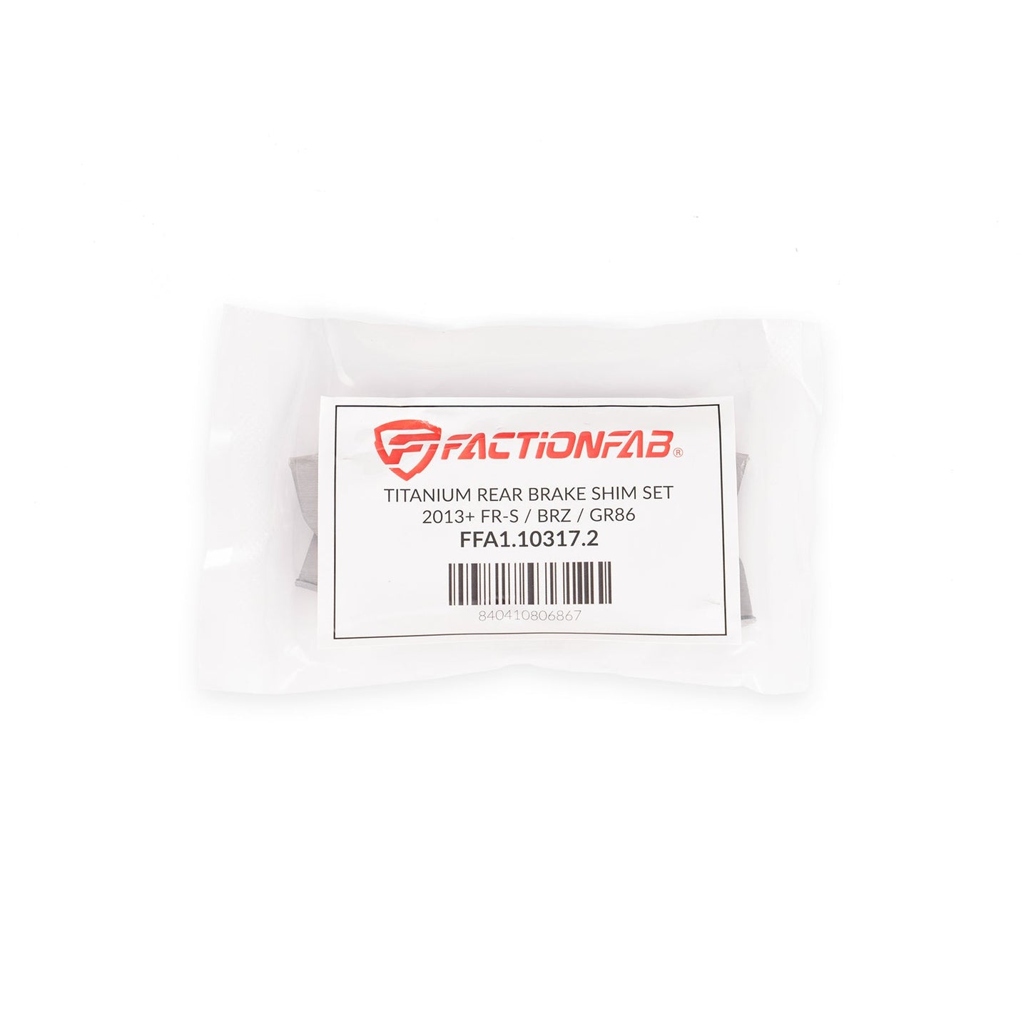 FactionFab Titanium Rear Brake Shim Set - 2022+ Subaru WRX 6mt, 2013-2020 BRZ 86 / 2022+ BRZ GR86