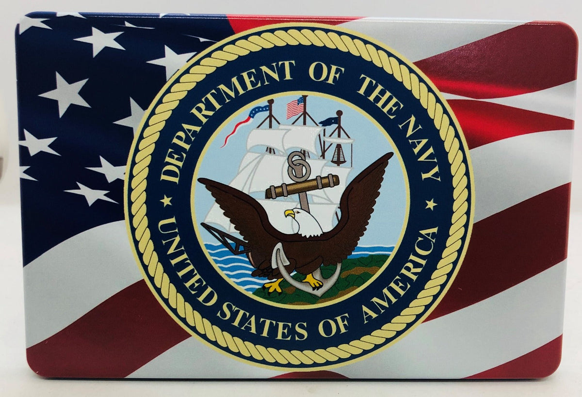 U.S. Navy Waving American Flag Full Color Billet Aluminum Hitch Cover