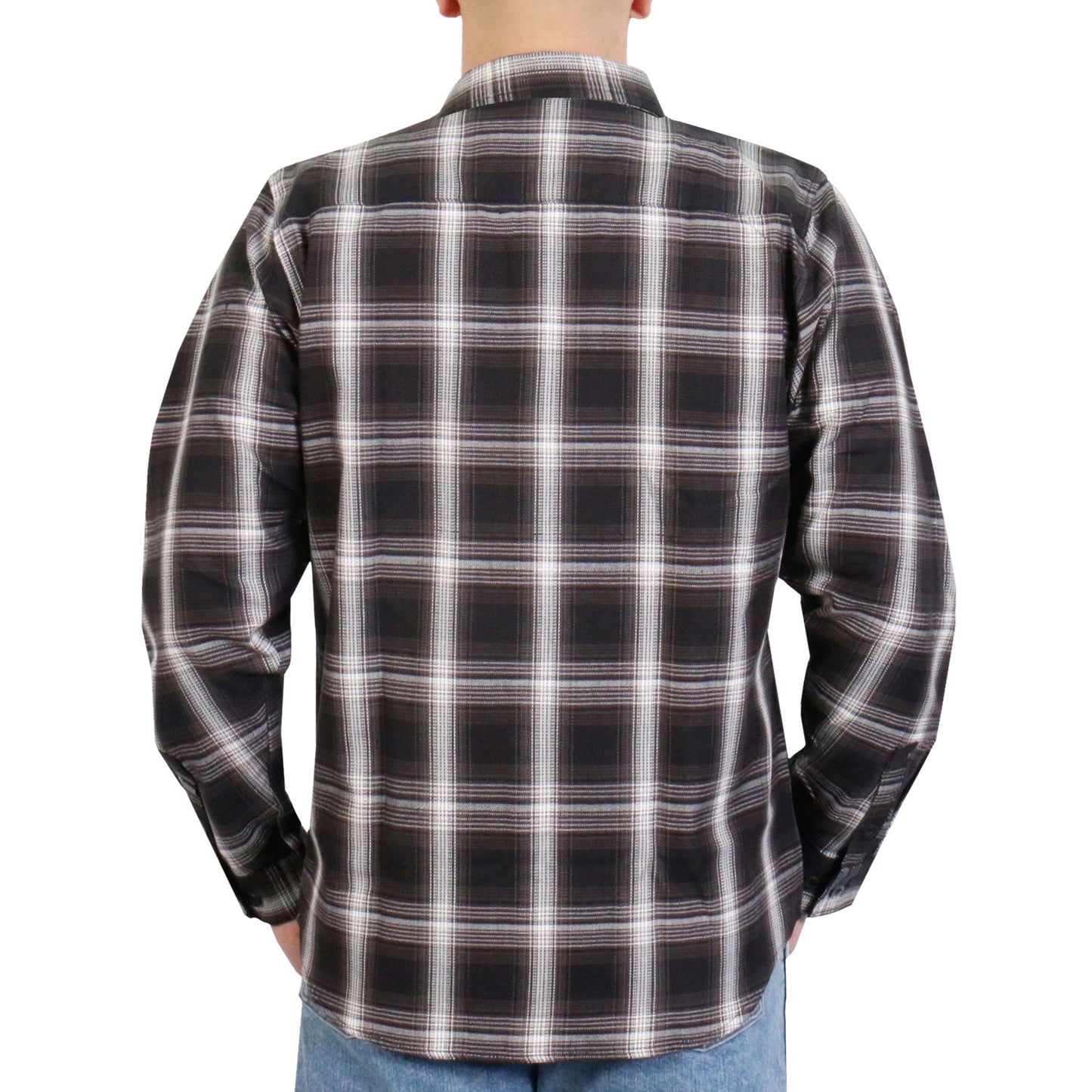 Hot Leathers Men's 'Last Exit' White/Black Cotton Flannel Shirt - Button Front - Riding/Casual/ Work Wear - FLM2023