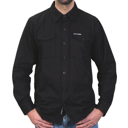 Hot Leathers Men's 'Iron Gospel' Black Cotton Flannel Shirt - Button Front - Riding/Casual/ Work Wear - FLM2024