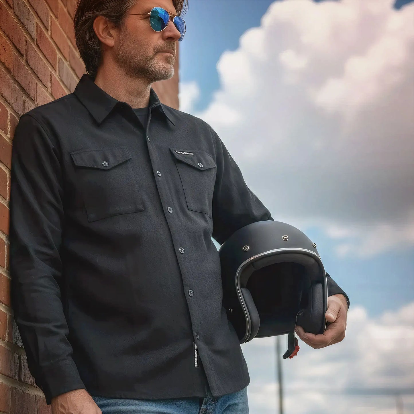 Hot Leathers Men's 'Iron Gospel' Black Cotton Flannel Shirt - Button Front - Riding/Casual/ Work Wear - FLM2024