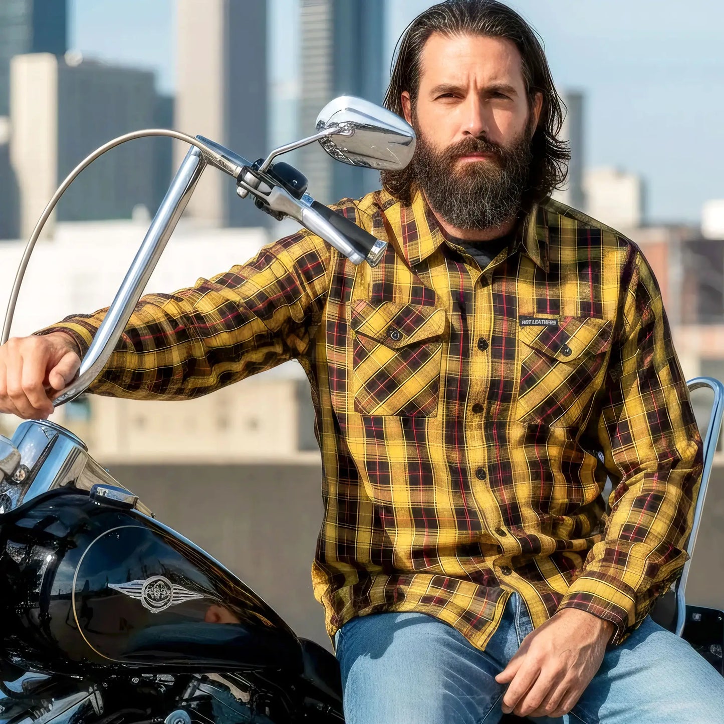 Hot Leathers Men's 'Riot Alley' Multi/Color Plaid Flannel Shirt - Button Front - Riding/Casual/ Work Wear - FLM2036