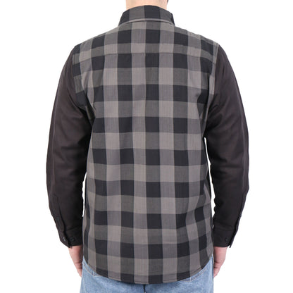 Hot Leathers Men's 'Dead End' Black/Gray Cotton Flannel Shirt - Button Front - Riding/Casual/ Work Wear - FLM2042