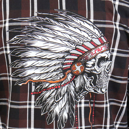 Hot Leathers Men's 'Headdress' Multi/Color Cotton Flannel Shirt - Button Front - Riding/Casual/ Work Wear - FLM2109
