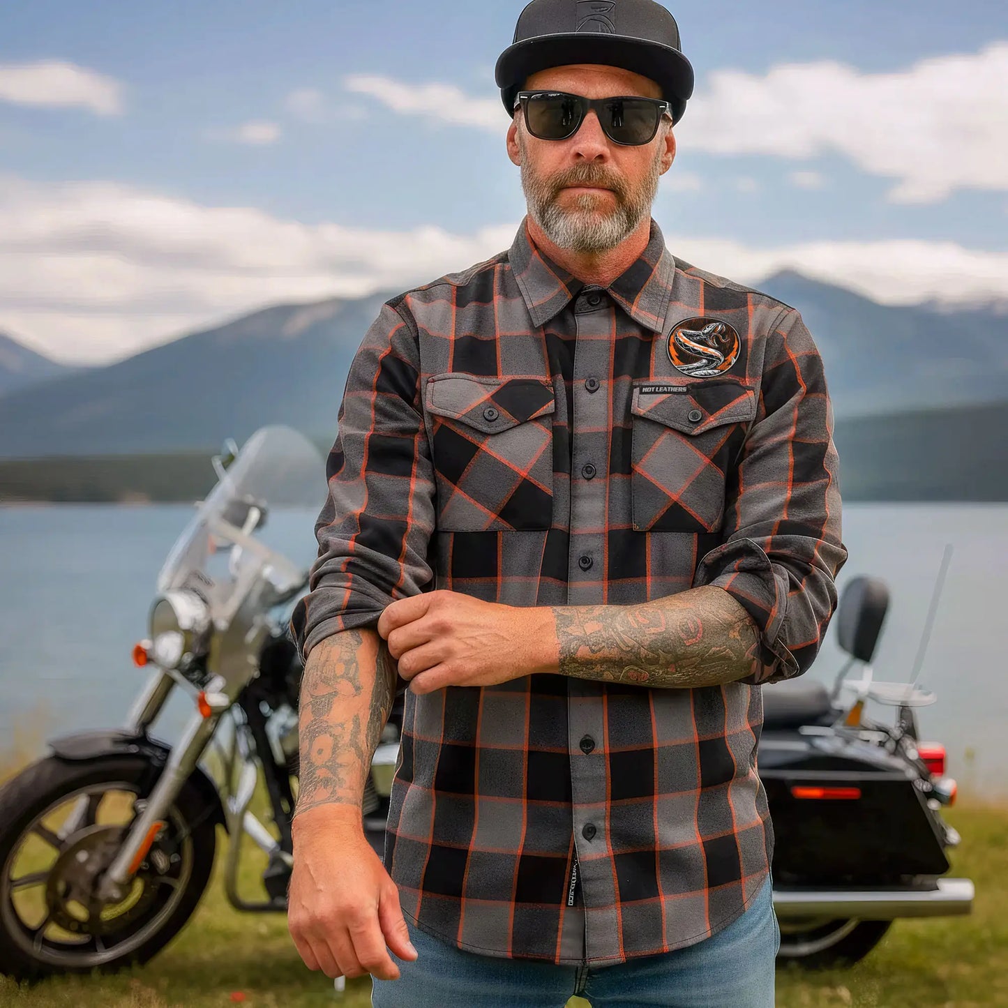Hot Leathers Men's 'Rattler' Multi/Color Cotton Flannel Shirt - Button Front - Riding/Casual/ Work Wear - FLM2111
