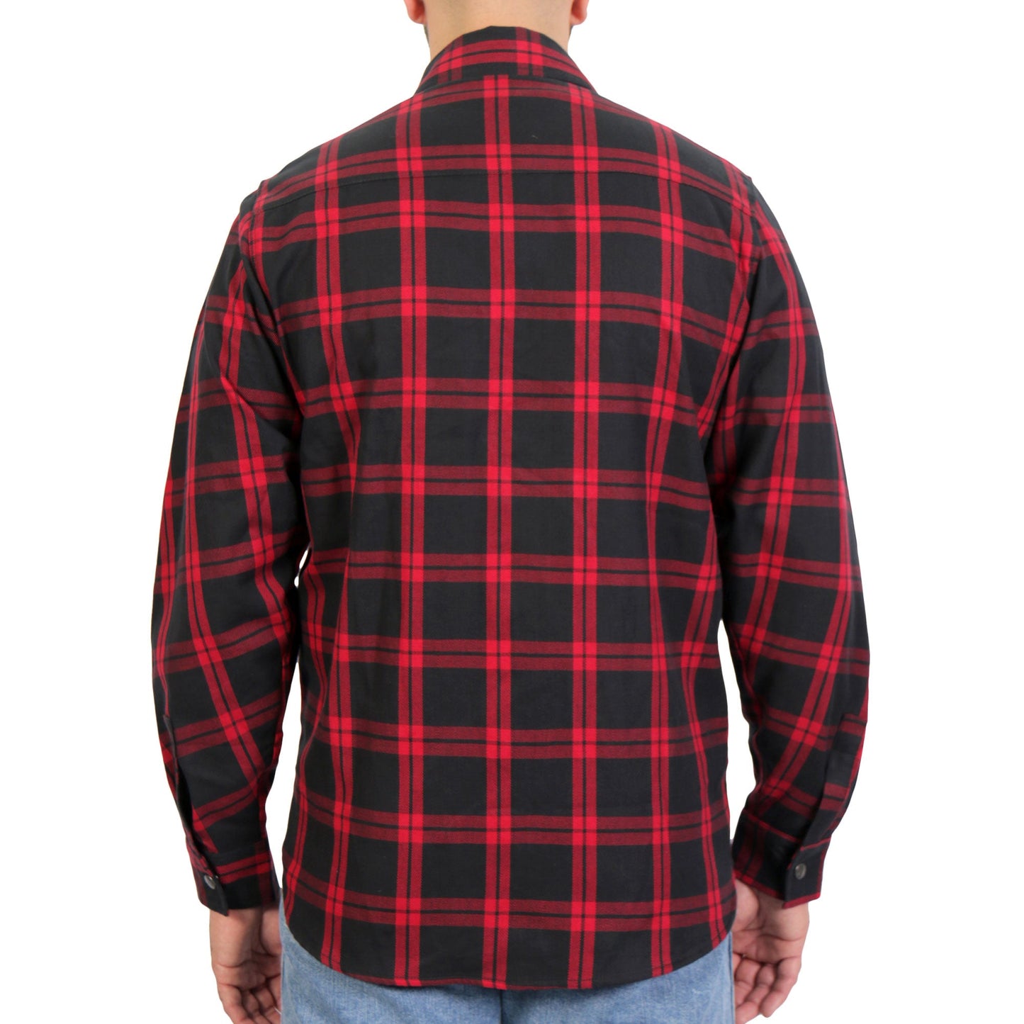 Hot Leathers Men's 'Dead Mile' Red/Black Cotton Flannel Shirt - Button Front - Riding/Casual/ Work Wear - FLM3001