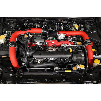 GrimmSpeed Front Mount Intercooler Kit - Black Core with Red Piping - 2015-21 Subaru STI GRM090258