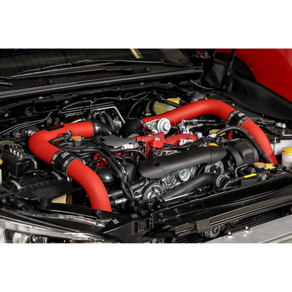 GrimmSpeed Front Mount Intercooler Kit - Raw Core with Red Piping - 2015-21 Subaru STI GRM090236