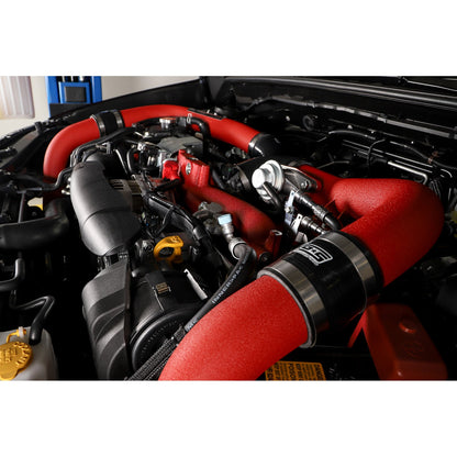 GrimmSpeed Front Mount Intercooler Kit - Black Core with Red Piping - 2015-21 Subaru STI GRM090258