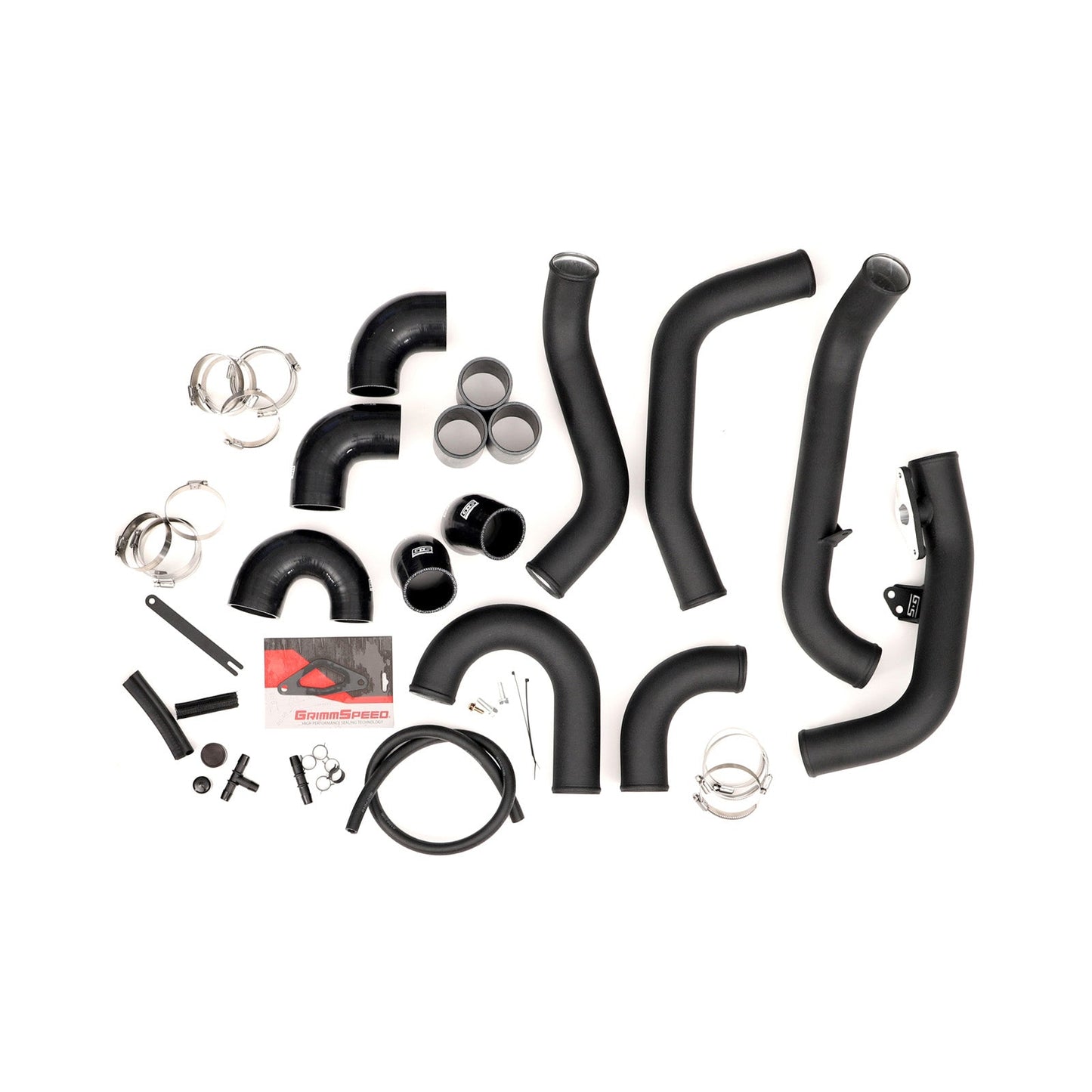 GrimmSpeed Front Mount Intercooler Kit - Black Core with Black Piping - 2015-21 Subaru STI GRM090257