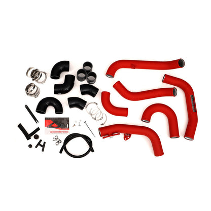 GrimmSpeed Front Mount Intercooler Kit - Black Core with Red Piping - 2015-21 Subaru STI GRM090258