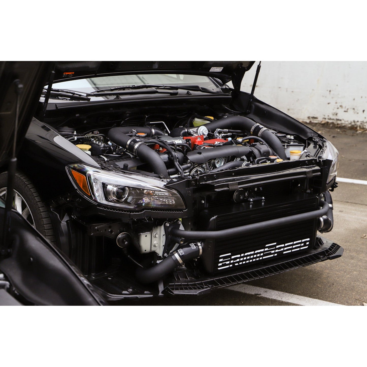 GrimmSpeed Front Mount Intercooler Kit - Black Core with Black Piping - 2015-21 Subaru STI GRM090257