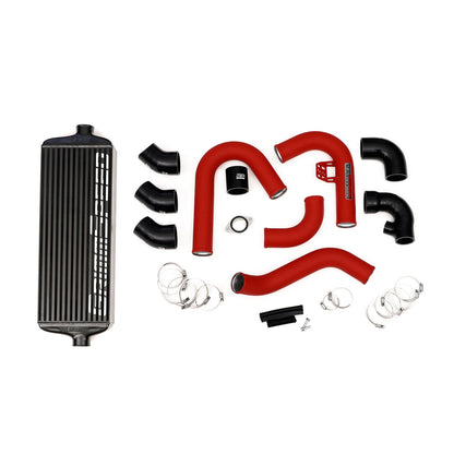 GrimmSpeed Front Mount Intercooler Kit - Black Core with Red Piping - 2015-21 Subaru WRX GRM090255