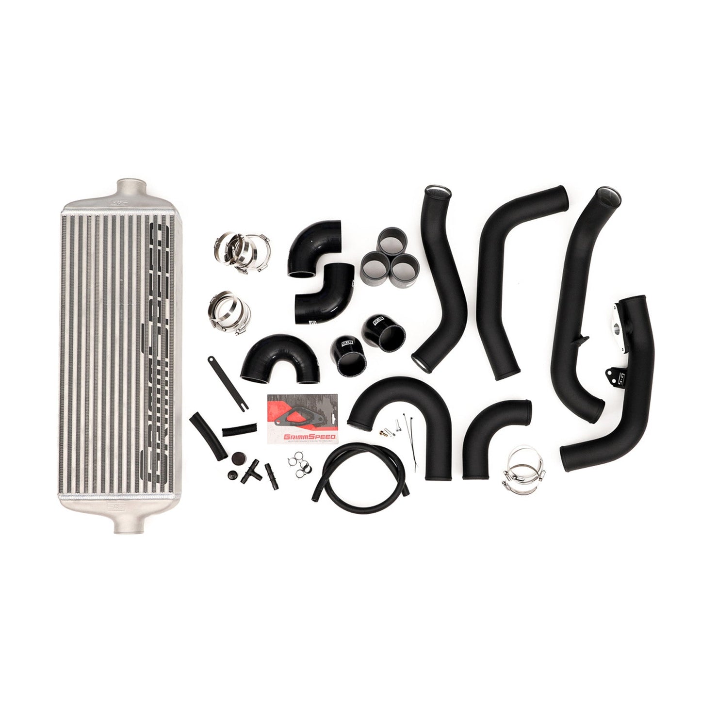 GrimmSpeed Front Mount Intercooler Kit - Raw Core with Black Piping - 2015-21 Subaru STI GRM090237