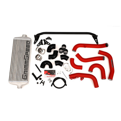 GrimmSpeed Front Mount Intercooler Kit - Raw Core with Red Piping - 2015-21 Subaru STI GRM090236